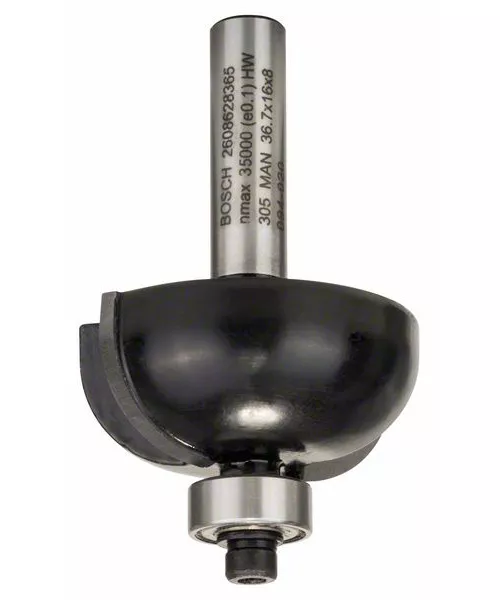 Fraise à canneler à roulement R12 mm, 2 tranchants carbure